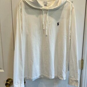 Ralph Lauren Hooded Long Sleeve Tee Size L White